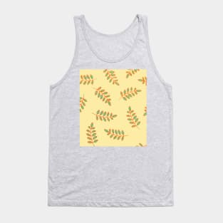 Leaf Prints in orange, teal, pale yellow Tank Top